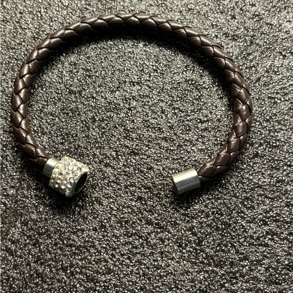 Brown Braided Bracelet with Silver Clasp - Picture 2 of 2